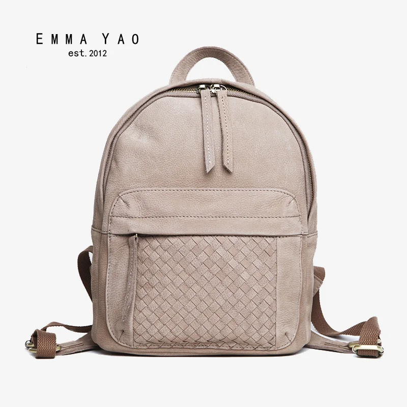 EMMA YAO leahter women backpack Japanese cow leather mini backpack small leather backpack-in ...