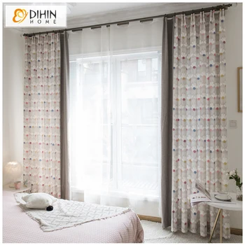 

Cartoon Children Room Printed Curtain Spliced Blackout Curtains Customized Window Drapes For Living Room