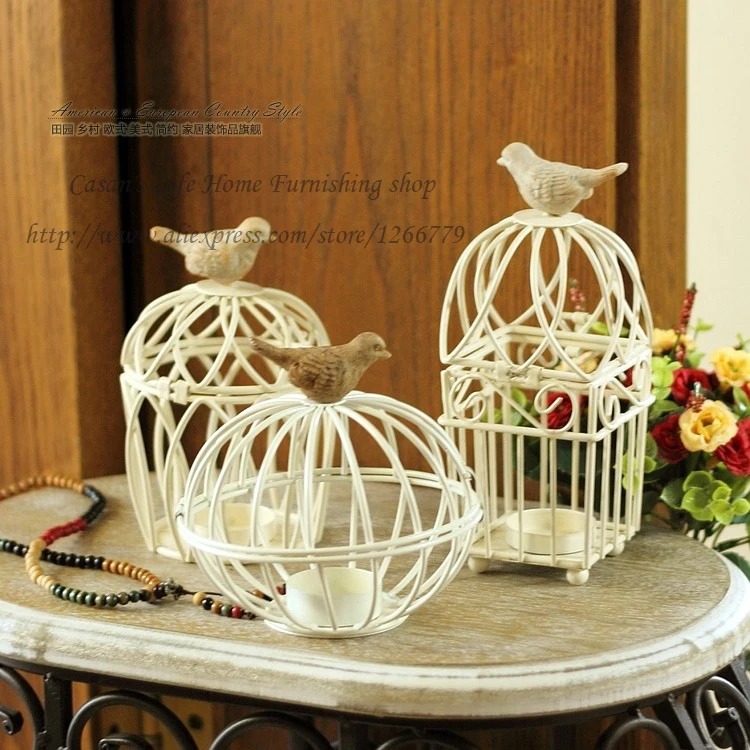 

2016 NEW European/Mediterranean style bird cage iron candlestick,personalized Retro birdcage Home Furnishing/wedding ornaments