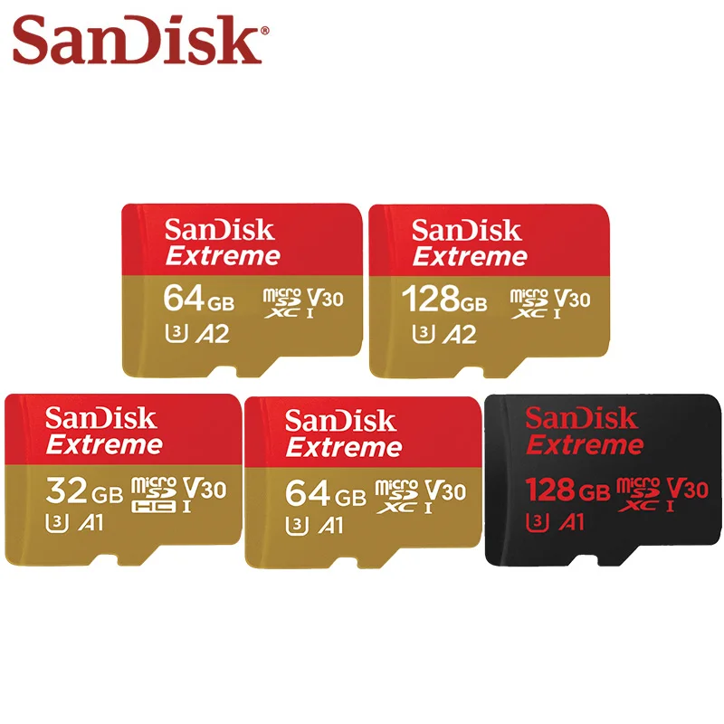 

SanDisk 32GB 64GB 128GB Memory Card V30 U3 TF Card Max Read Speed 160MB/S Micro SD Card Flash Card For Mobile Phone