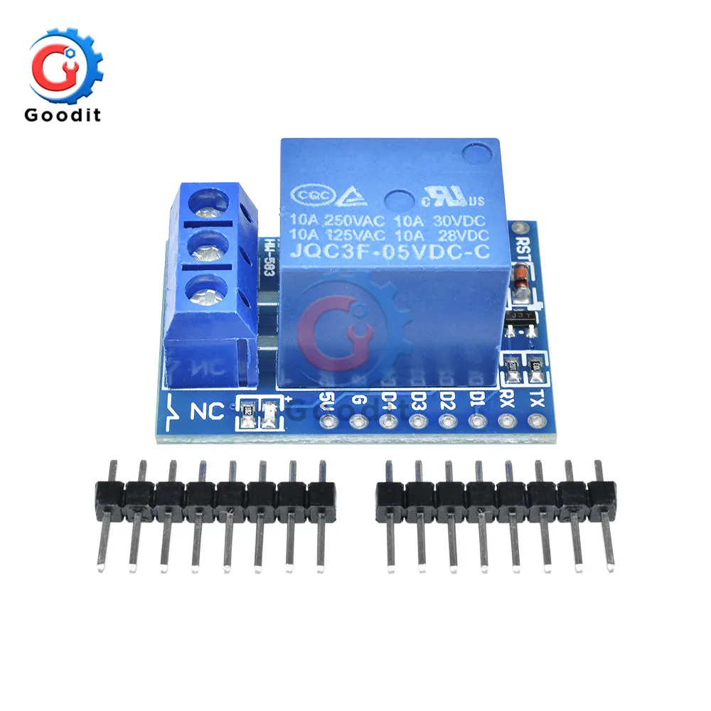 1 канальный релейный щит WeMos D1 Mini для Arduino ESP8266 плата разработки модуль питания 5 в