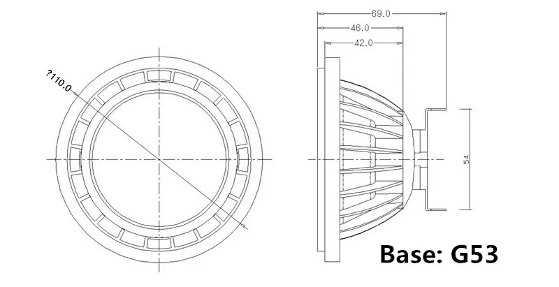 COB светодиодный светильник AR111 15 Вт COB Точечный светильник G53 GU10 AC85-265V Светодиодный точечный светильник с регулируемой яркостью, замена галогенной лампы 150 Вт