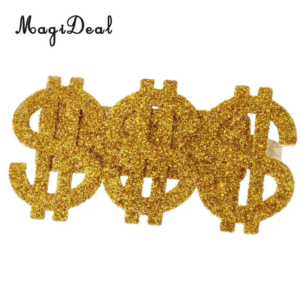 Glitter Dollar Costume 70s 80s Rapper Big Daddy Party Eyewear Fancy Dress Up