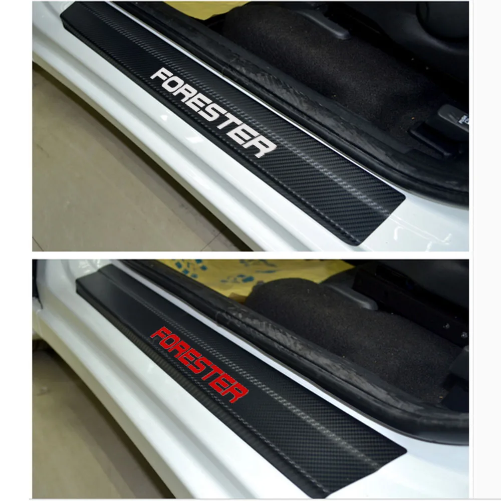 

4pcs for SUBARU Forester Door Stickers Carbon Fiber Car Scuff Plate sticker Vinyl Decal sticker Car Styling