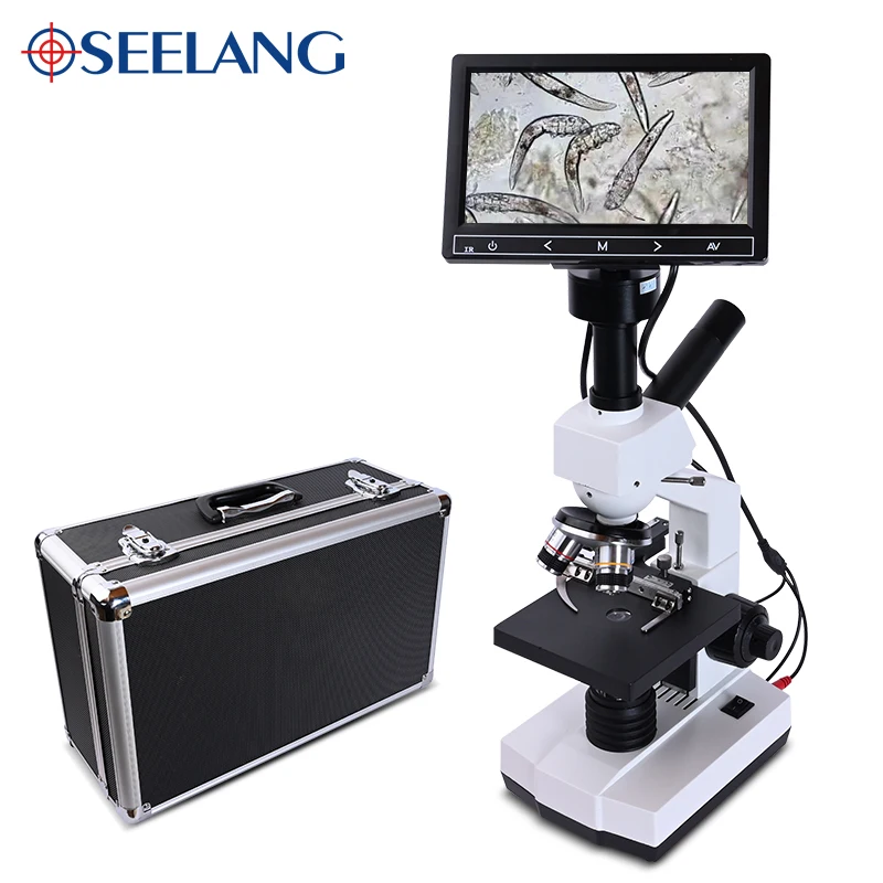 

OSEELANG Professional monocular Mites Sperm detector Digital Microscope Built-in 5MP electronic eyepiece + 7-inch LCD screen