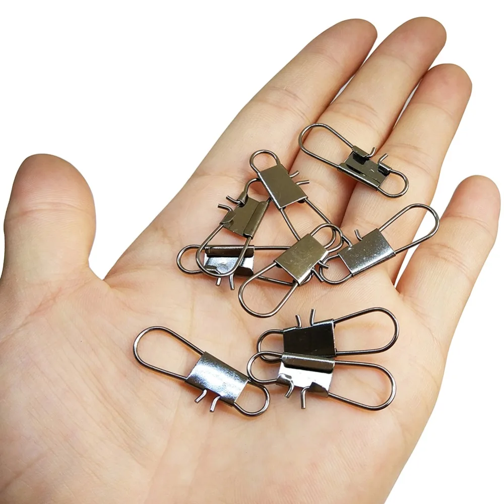 

20-pieces Fishing Snap Hook Interlock Snap #0-#6 Stainless Steel Fishing Connector Saltwater Terminal Tackel Fishing Accessories