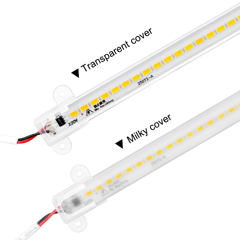 10 шт.* 50 см AC 220 В светодиодный светильник 5730 72 светодиодный s ультра тонкий светодиодный светильник с жесткой полоской U shell+ pc cover светодиодный светильник