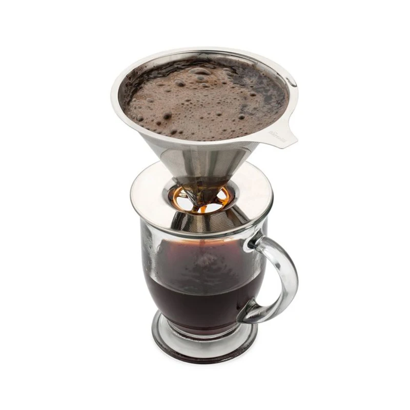 cono cocina CAFEMASY Soporte de filtro de café retro de cobre para el hogar filtros de café cafetera