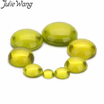 

Julie Wang 10PCS 6-20mm Resin Round Smooth Cabochon Flat Back Cameo Imitation Stone Necklace Bracelet Jewelry Making Accessory