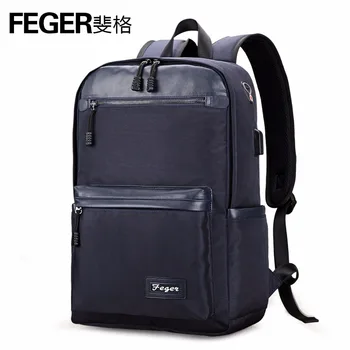 

FEGER Men Backpack Fashion Laptop school bags back pack boy USB Charging School Bag Large Capacity shoulder bag daily