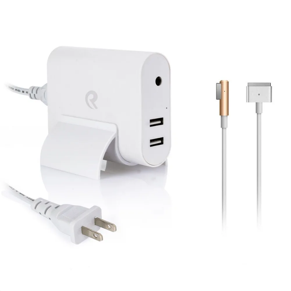 60W Magsafe Magsafe 2 Power Adapter Charger Replacement with 2 USB Hub Ports For MacBook Pro