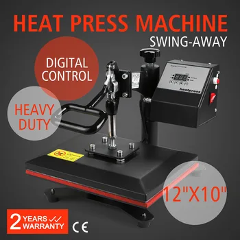 

Heat Press Machine Digital Transfer Sublimation T-Shirt Mug Hat Plate Swing Away[12"x10" Single display]