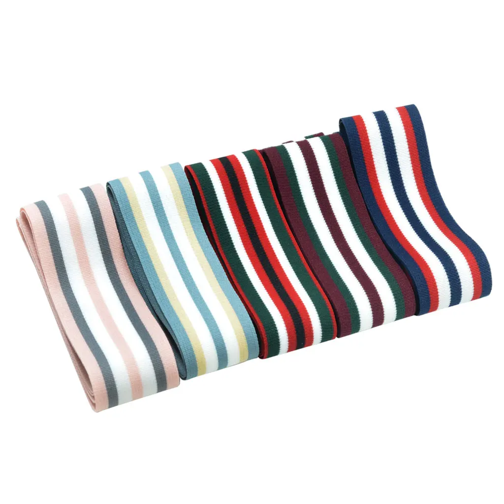 5 Rolls 91cm Stripe Pattern Knit Lace Ribbon Trims DIY Sewing Crafts DIY Sewing Ribbon Decoration