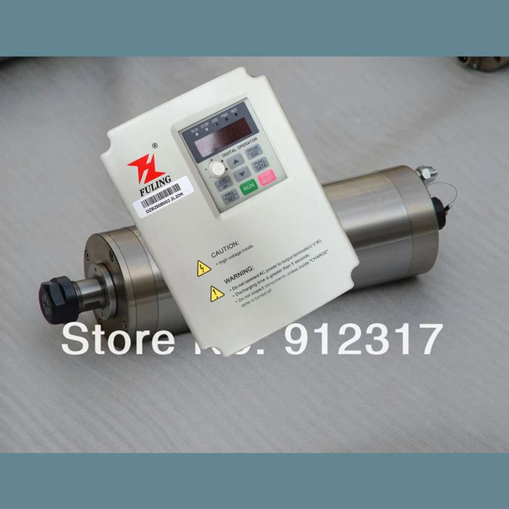 

2.2kw ER20 D100mm AC220V WATER-COOLED MOTOR SPINDLE & DZB280B002.2L2DK VFD Inverter