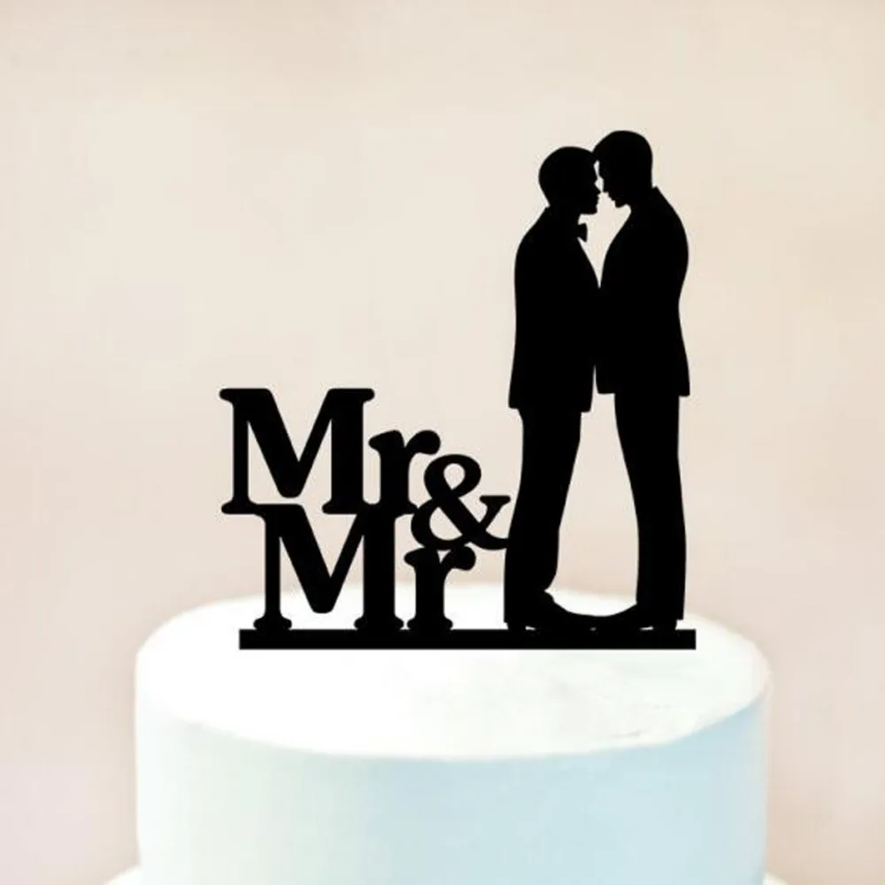 Same-sex Men and mr Wedding Cake Topper, Mr and  Mr Cake Topper silhouette,For Men Gift, wedding cake decor Supplies