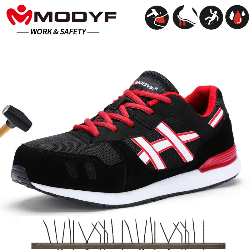 

Modyf Men's Fashion Steel Toe Work Boots Industrial Safety Shoes Protective Footwear Casual Shoes