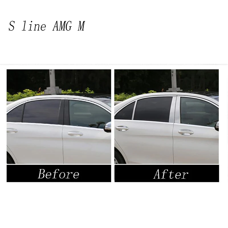 Декоративные наклейки на окна автомобиля для Mercedes Benz C Class W205 C180 C200 с длинной осью, автомобильные аксессуары