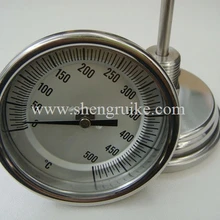 0-500C WSS промышленный биметаллический термометр 1/2NPT нить