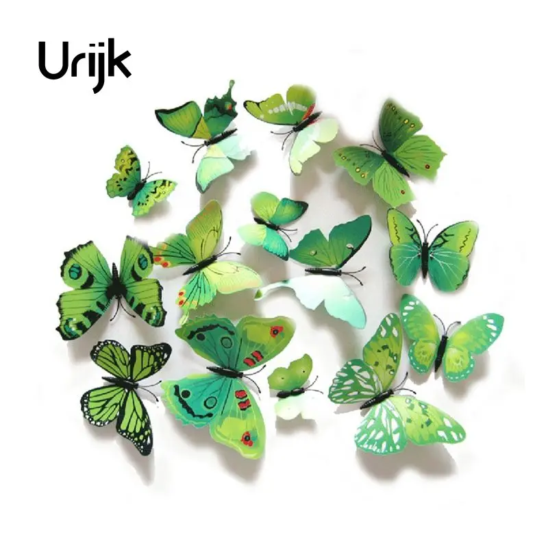 Urijk 12 шт./компл. 3D наклейки на стену в форме бабочки для украшения дома сделай сам