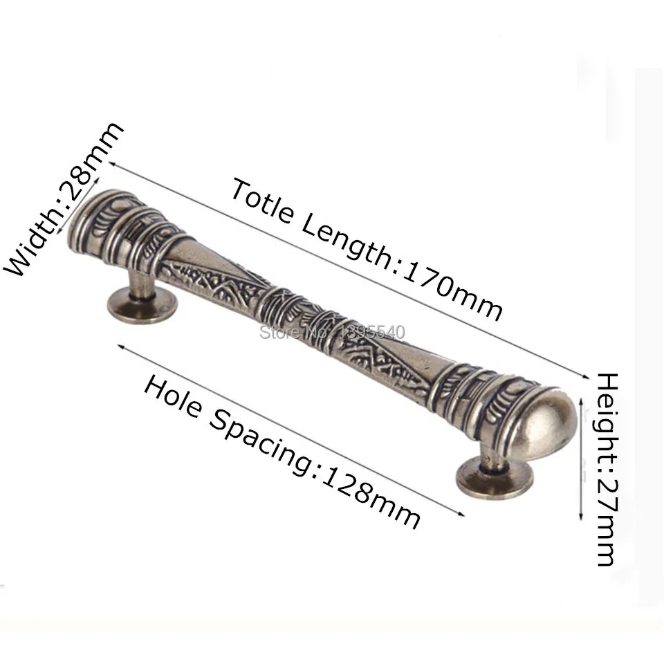 

New 128mm Antique Bronze Handles Zinc Alloy Vintage Furniture Hardware Pulls Cabinet Drawer Knobs Closet Knob Bar Pulls 1115-128