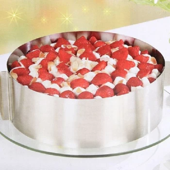 

Stainless Steel Retractable Cake Mould Baking Tool Set Size Adjustable Circle Mousse Ring Bakeware 16-32cm Kitchen Accessories