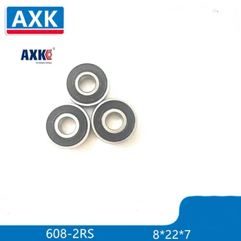 

10pcs 608-2RS 608RS 608 2RS ABEC-7 8mmx22mmx7mm black double rubber sealing cover deep groove ball bearing 8*22*7 mm
