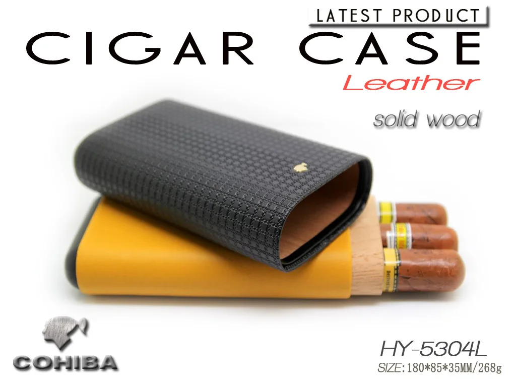 COHIBA гаджет кедровый деревянный портсигар Кожаный Портсигар дорожный несессер хьюмидор для сигар держатель Подарочная коробка аксессуары для сигар HY5304L