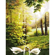 Дерево Swan.40x50cm, живопись по номерам, DIY, настенное искусство, декор гостиной, пейзаж, фигура, животное, цветок, мультфильм