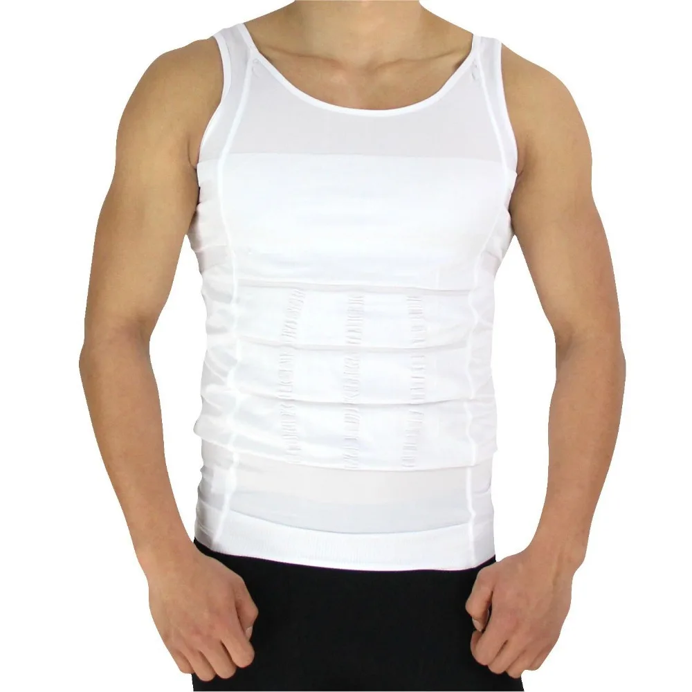  Plus Size Mens Slimming Body Shaper Vest Shirt Abs Abdomen Slim Withe Black Slim And Lift Shirt For