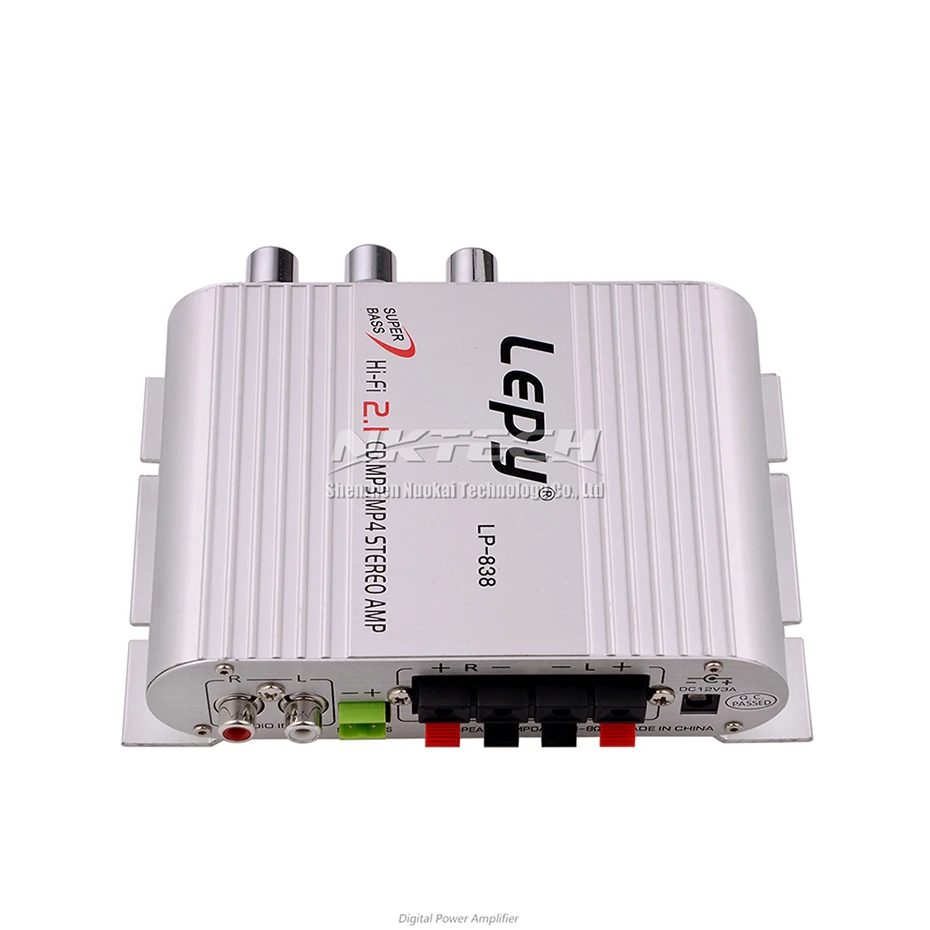 speaker amp LP-838 Lepy MINI Digital Car Power Amplifier 2.1CH 20W 2x15W Hi-Fi MP3 MP4 Stereo Booster DVD Motorcycle Home BASS Audio Player bluetooth car amplifier