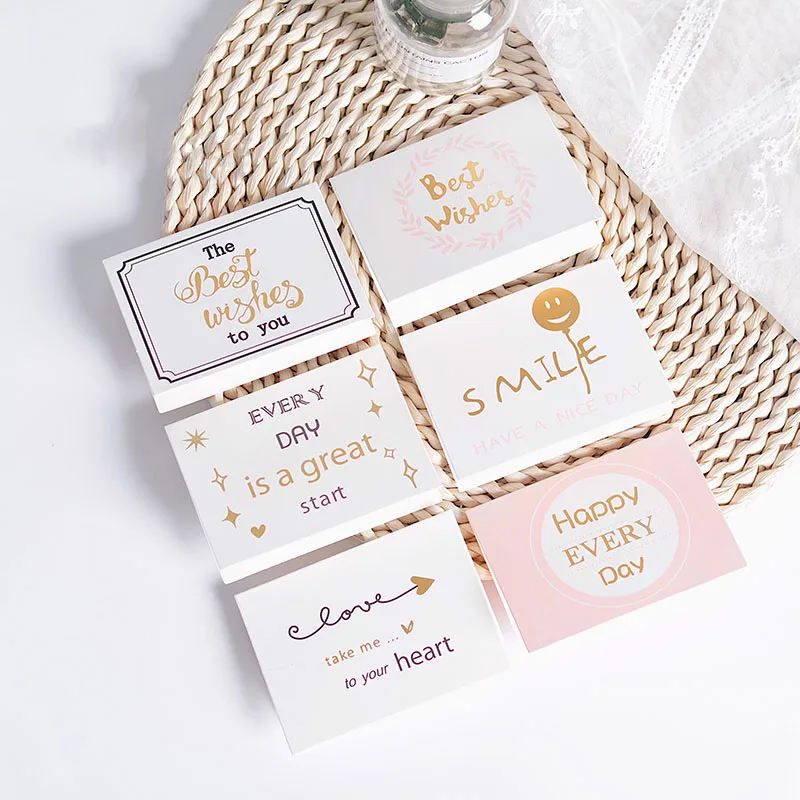 

1pc Mini Greeting Cards with Envelope Blessing Thanksgiving Birthday Holiday Creative Card Floral Simple Fresh Teacher's Day