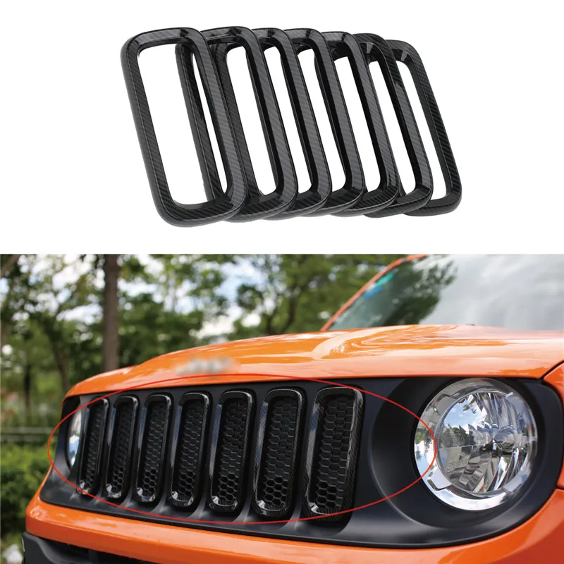 Fog Light Day Running Light Frame Bezel Grille Trim Rearview Mirror Cover Rain Eyebrow Sticker For Jeep Renegade 2015 2016 2017 (2)