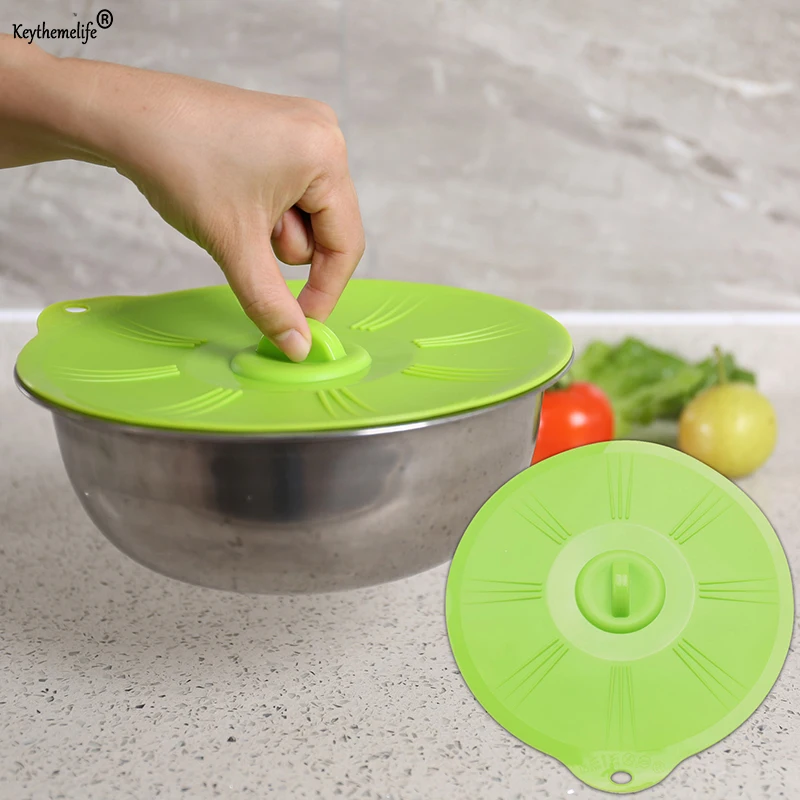 Keythemelife 1PC Silicone Microwave Bowl Cover Cooking Pot Pan Lid