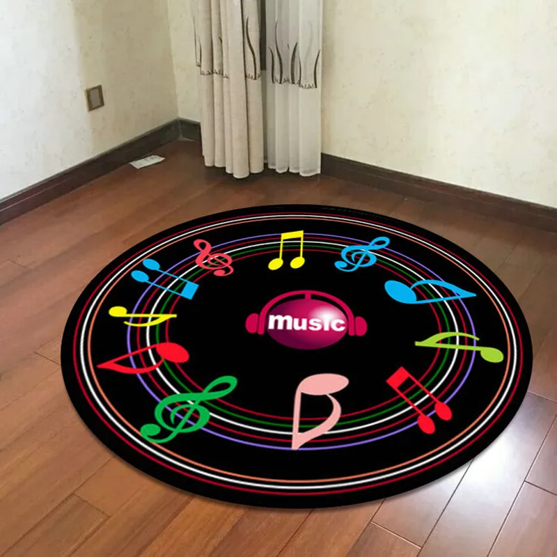 Creative Geometric Music pattern Round Carpets For Living Room Bedroom Area Rugs And Carpet Kids Room Computer Chair Floor Mats Creative Geometric Music pattern Round Carpets For Living Room Bedroom Area Rugs And Carpet Kids Room Computer Chair Floor Mats