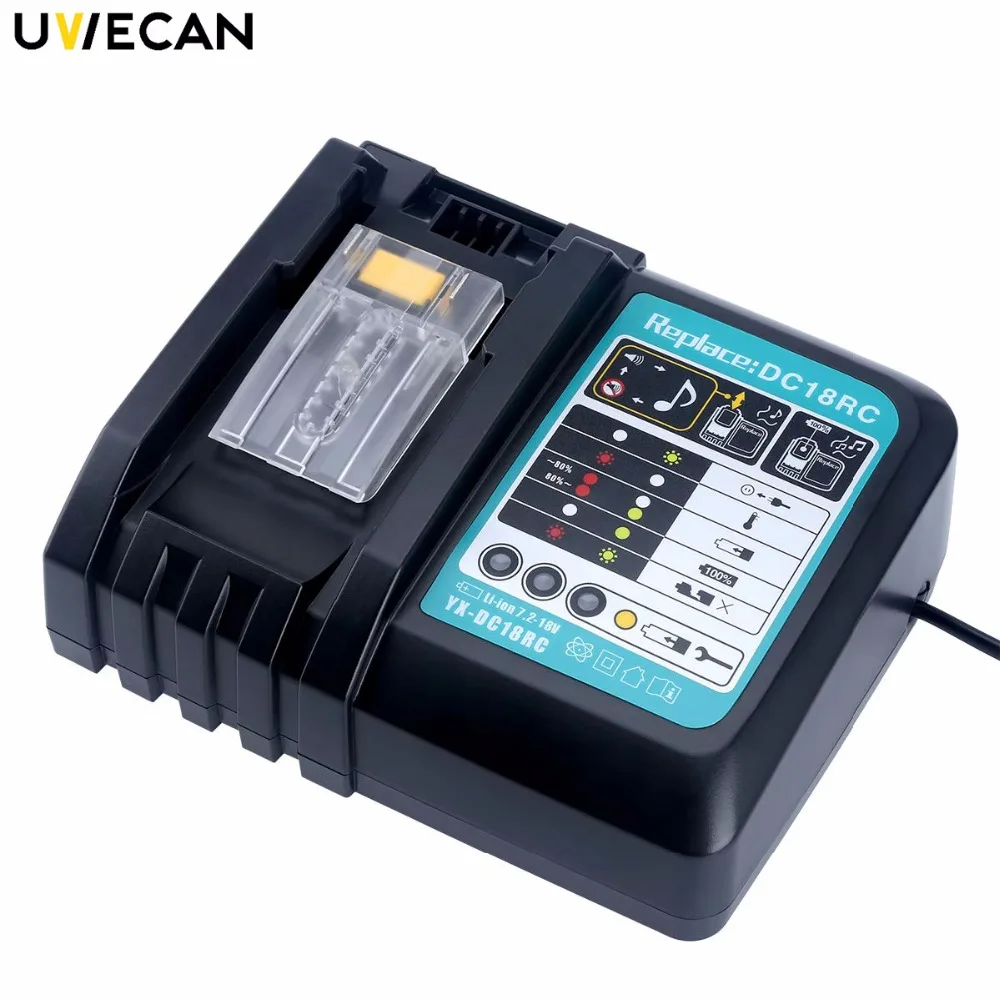 

14.4V-18V Battery Charger DC18RC for all Makita Lithium Battery BL1430 BL1830 BL1840 BL1850 BL1815 BL1440 US Plug Fast Charger