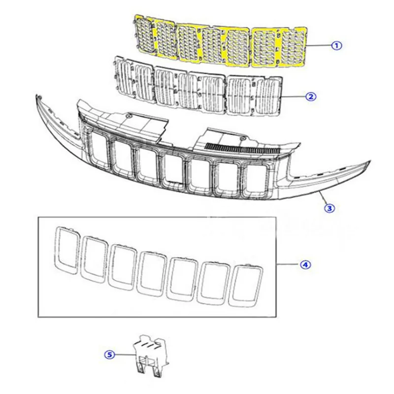 Chuang Qian гоночные решетки Передняя сотовая сетка решетка гриль для Jeep Grand Cherokee- насекомые решетки ошибка передний экран