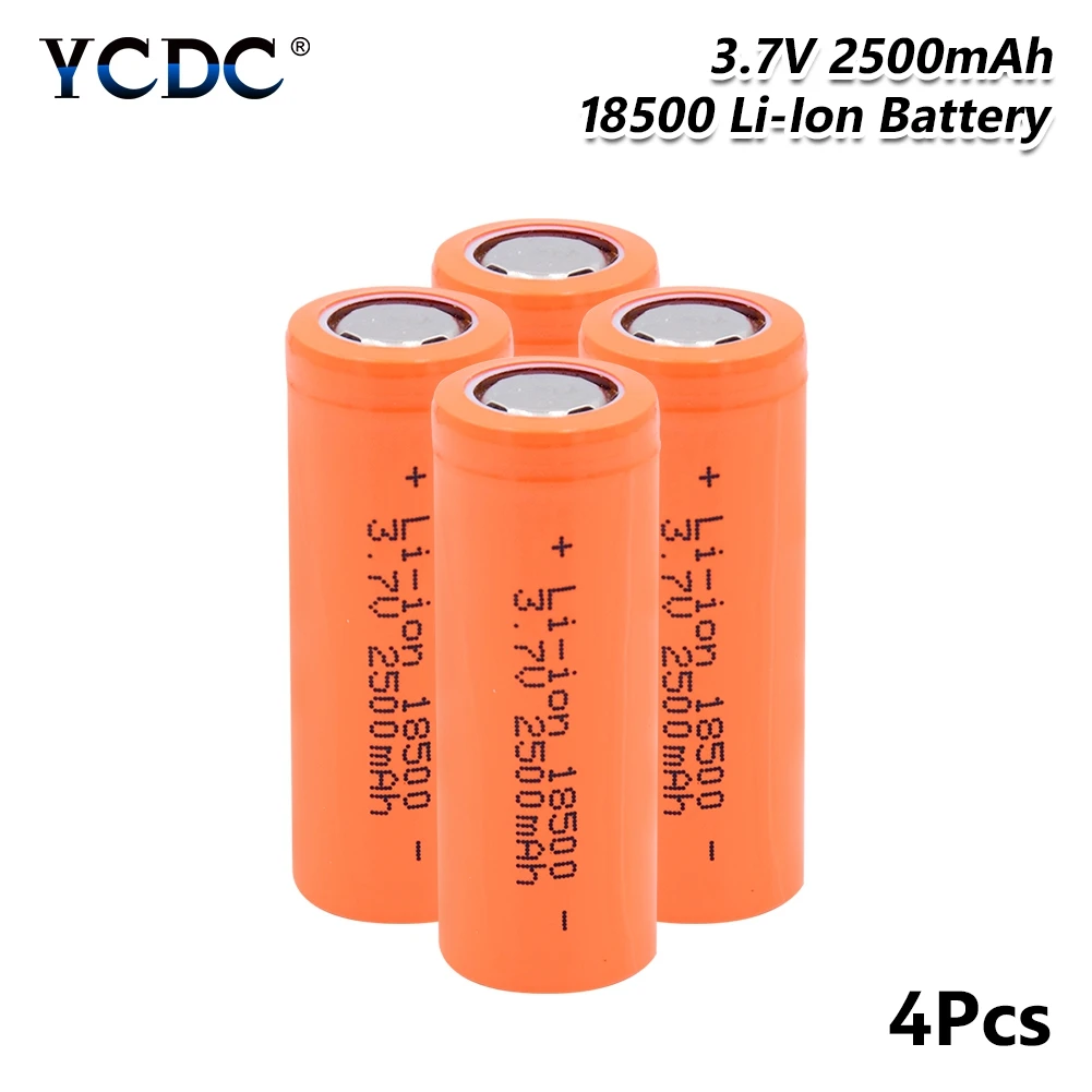 1/2/4 шт. Перезаряжаемые 3,7 V 18500 2500mAh литий-ионные аккумуляторы для е-байка RC игрушки светодиодный фонарь фонарик Vape