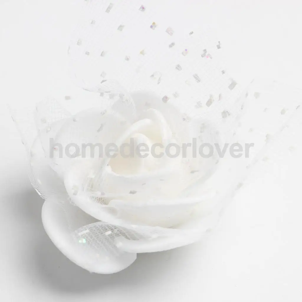 50 Pieces Many Color Mini Artificial Foam Mesh Rose Flower Heads Embellishment for Wedding Crafts 4cm
