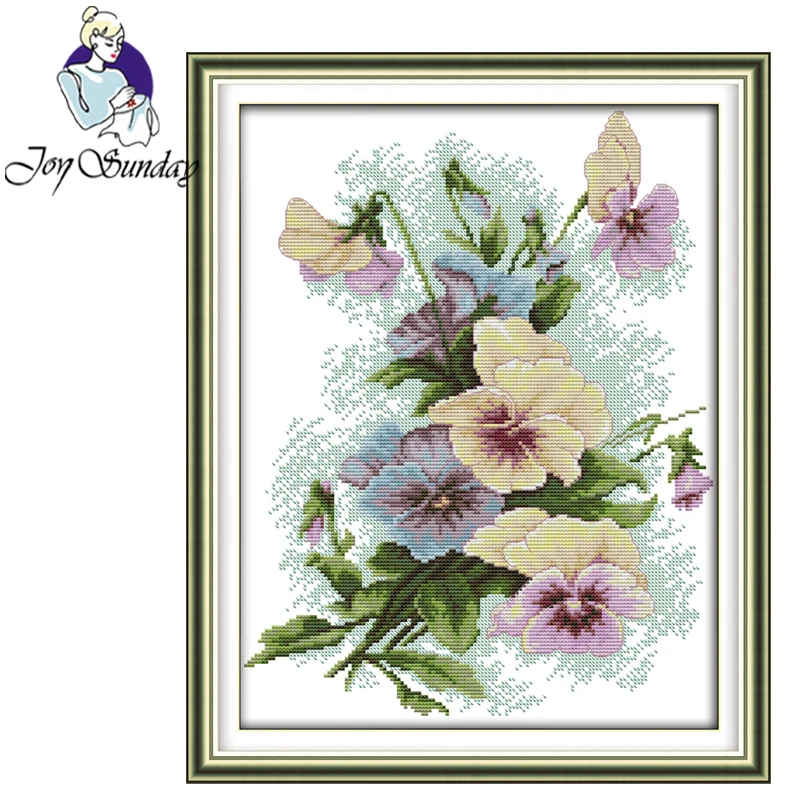 

Joy Sunday,Pansy,Chinese Cross stitch embroidery,printing cloth embroidery kit,Printed cross stitch,Flower picture cross stitch