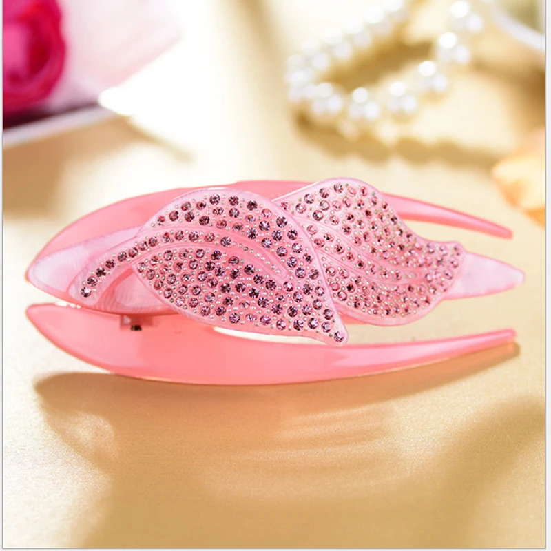 Elegant Leaf With Rhinestone For Women Hair Accessories French Hair