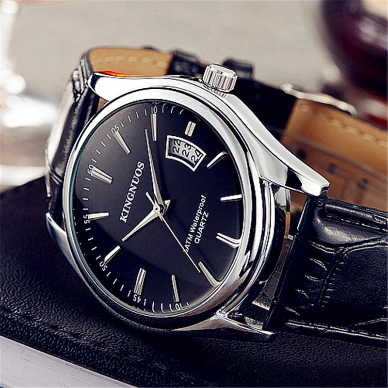 

Business Watch Men Quartz Clock Genuine Brown Leather Watchband Male Top Luxury Brand For Man Wrist Watches Relogio Masculino