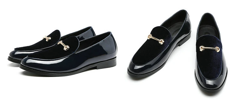 Mens Casual Shoes' Loafers Slip-On Men Shoes Luxury Brand Big Size 12 PU Patent Leather Men Loafer Shoes Black Driving Shoe New  (9)
