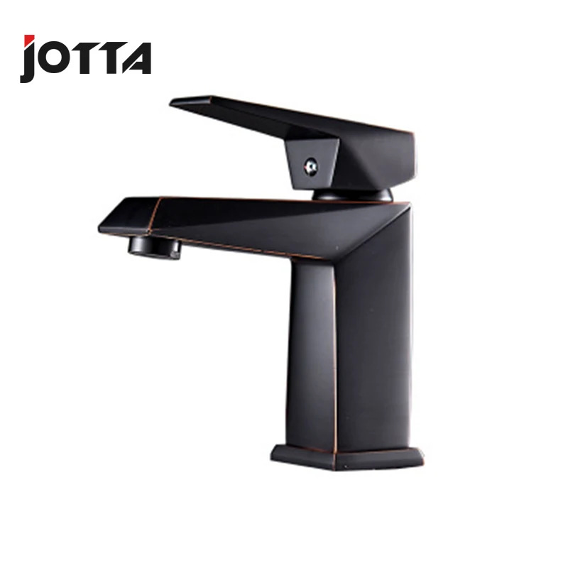 

Basin faucet black ancient red side copper simple wash basin faucet above counter basin hot and cold faucet