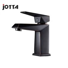 Basin faucet black ancient red side copper simple wash basin faucet above counter basin hot and cold faucet