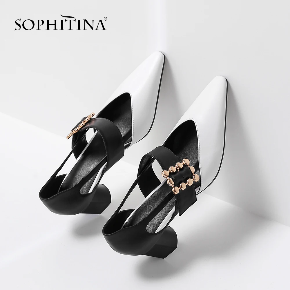 SOPHITINA/Дизайнерские женские туфли лодочки с зауженным мыском носком на среднем