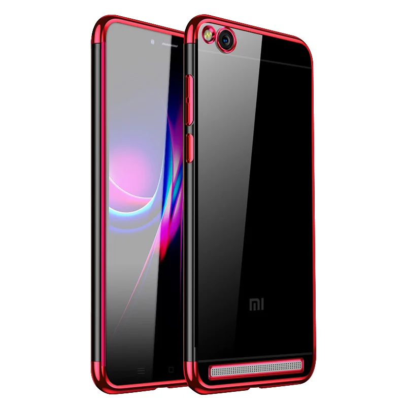 Ультратонкий Мягкий силиконовый чехол из ТПУ для Xiaomi Redmi 4A 4X 5A 6A 5 Plus 6 Pro, прозрачная задняя крышка для Redmi Note 4 4X5 5A, чехол-сумка - Цвет: Red