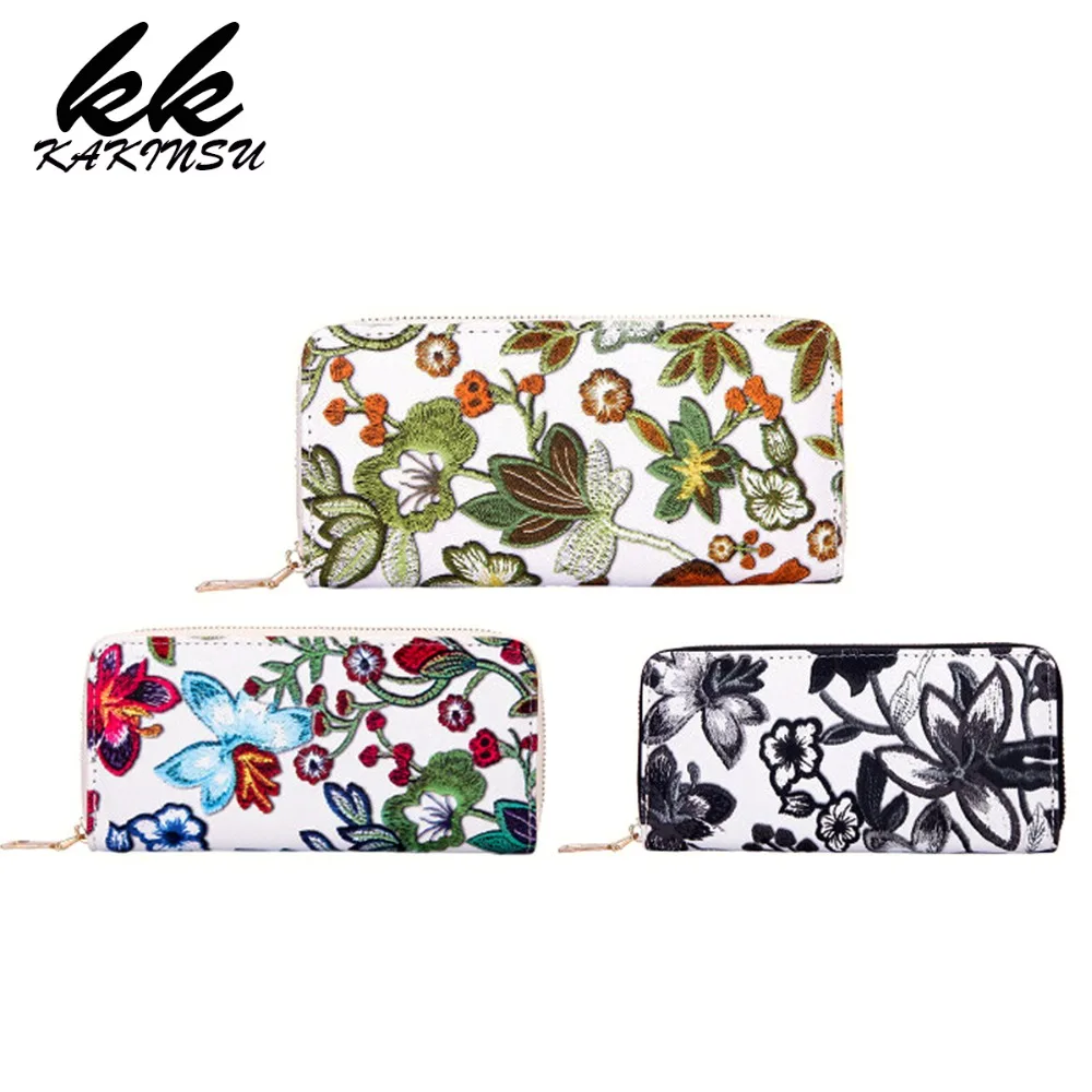 

2018 Fashion Women's Casual Floral Printing Card Holder Billfold Purse Wallet Female Vintage Handbag Coin Purse Card Holder