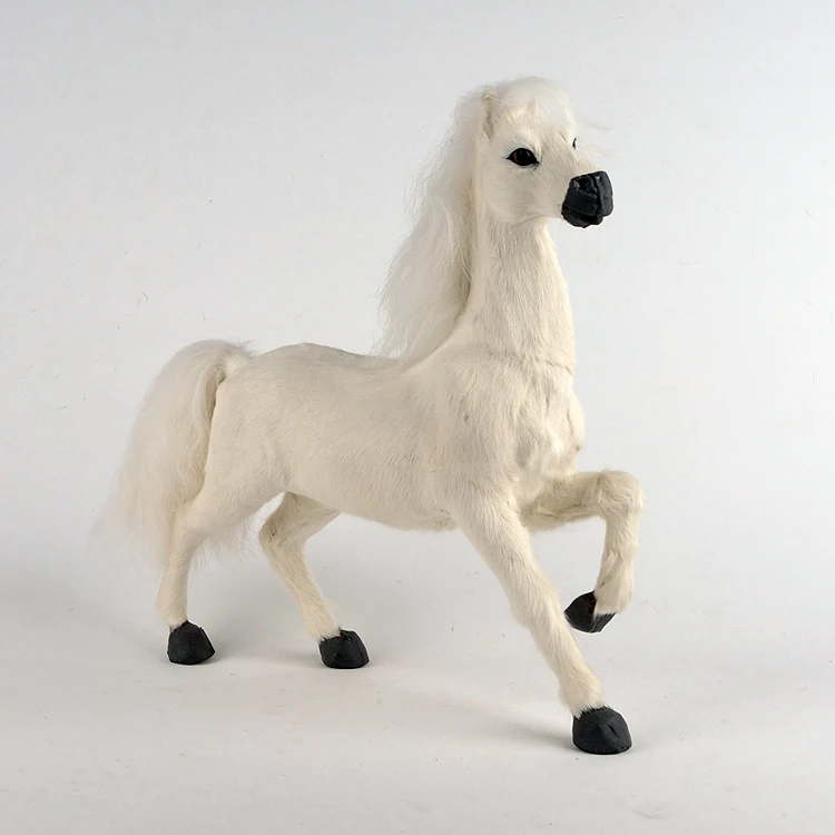 

new simulation horse toy plastic&fur whtie horse model gift about 31x9x30cm a83