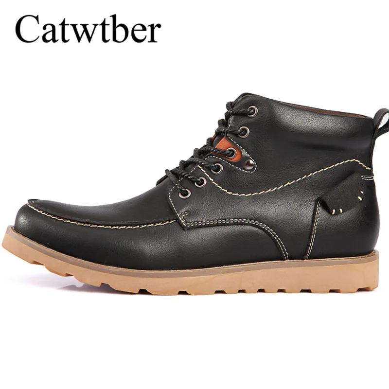 

Catwtber High Quality Autumn Winter Boots Men Black Martin Boots Leather Boots Men Dr Martins Shoes Casual Shoes Handmade