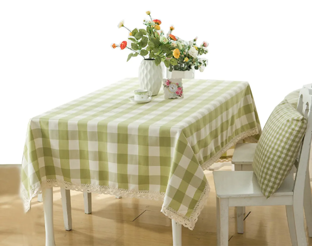 

YO HOOM Kitchen Cotton Tablecloth Tablecover Coffee Table Cloth Table Cover Green